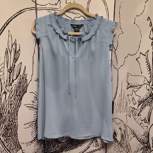 Simply Vera Vera Wang Light Blue Ruffled Blouse